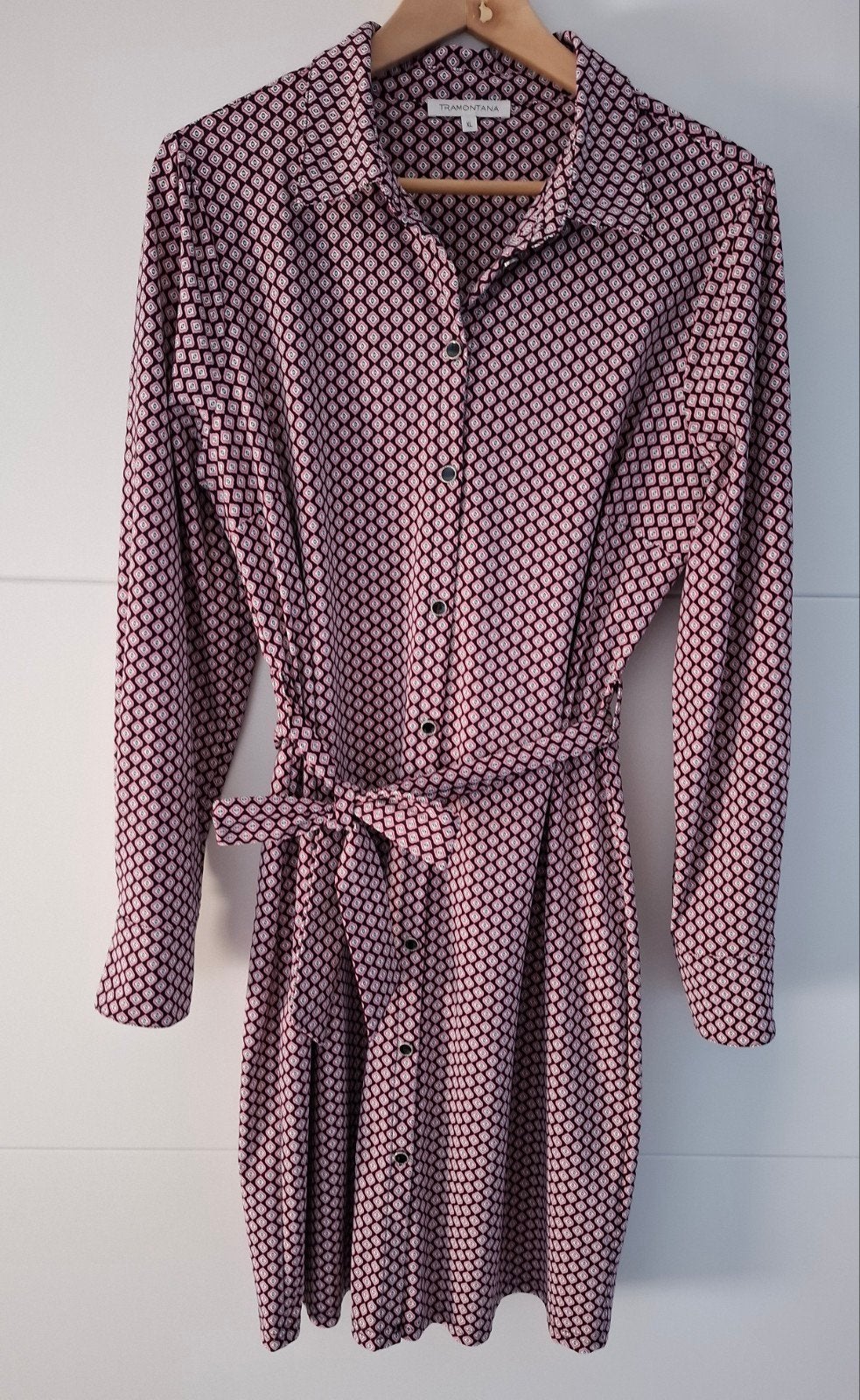 Travelstof jurk in roze/wit/zwart motief Tramontana mt xl/42, Kleding | Dames, Jurken, Tramontana, Maat 42/44 (L), Nieuw, Ophalen of Verzenden