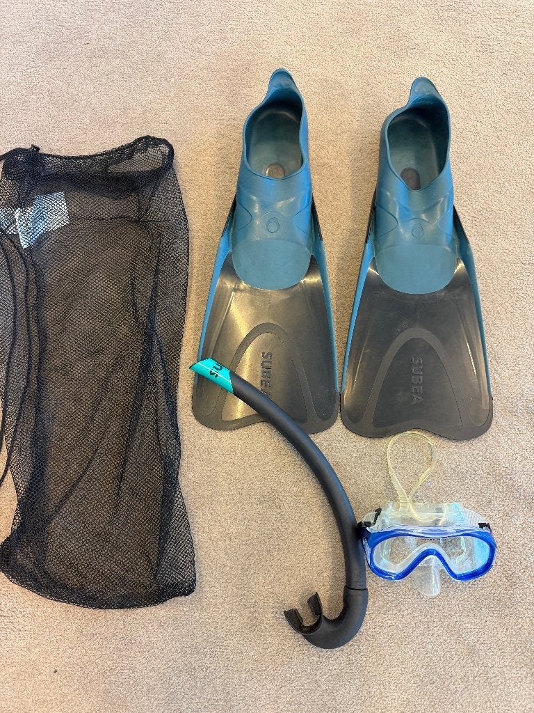 Mooie snorkelset, Compleet, maat 42, Subea Decathlon, Watersport en Boten, Ophalen of Verzenden, Gebruikt, Snorkelset