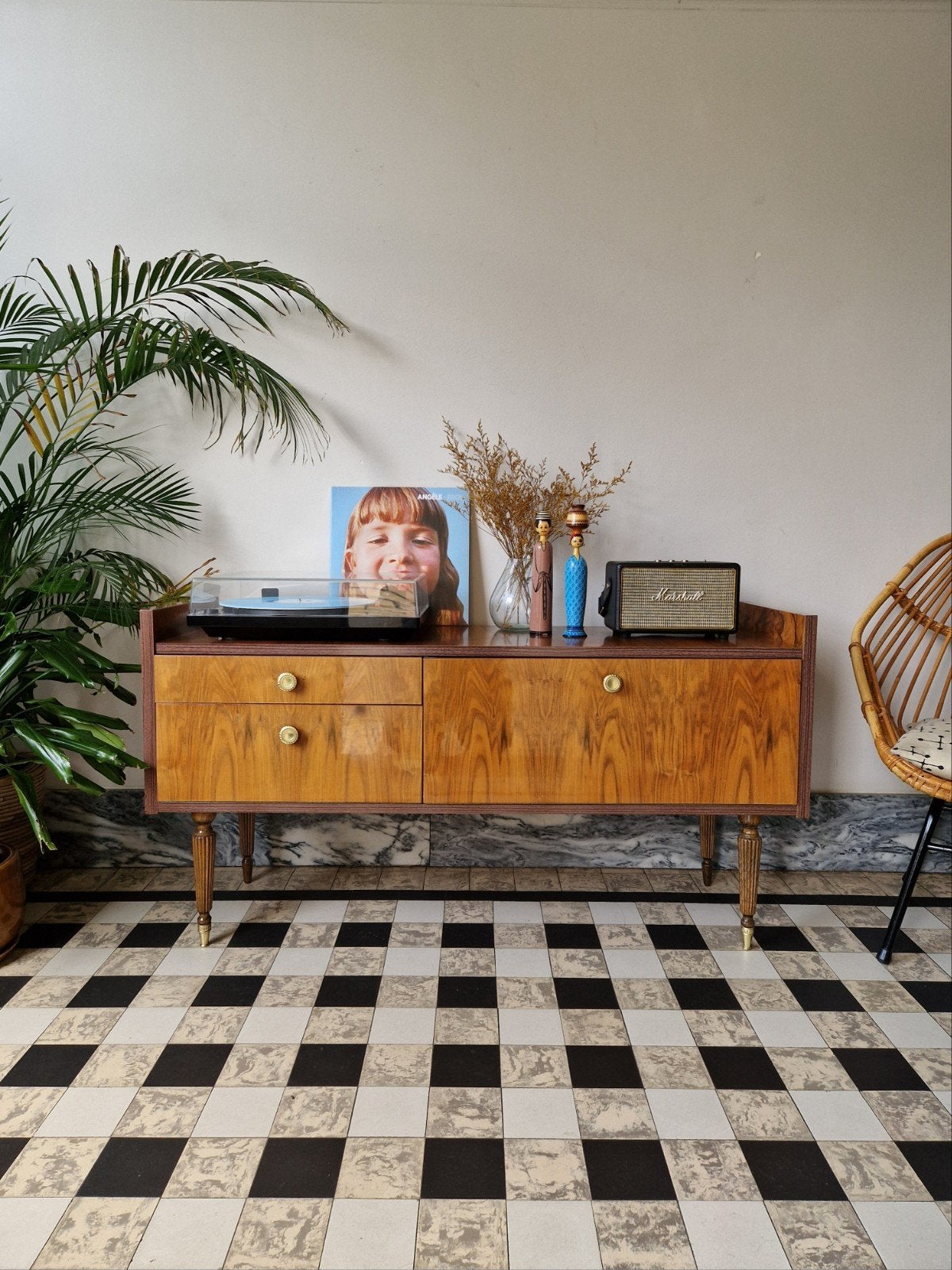 Vintage midcentury dressoir | platenspeler meubel | kast, Ophalen