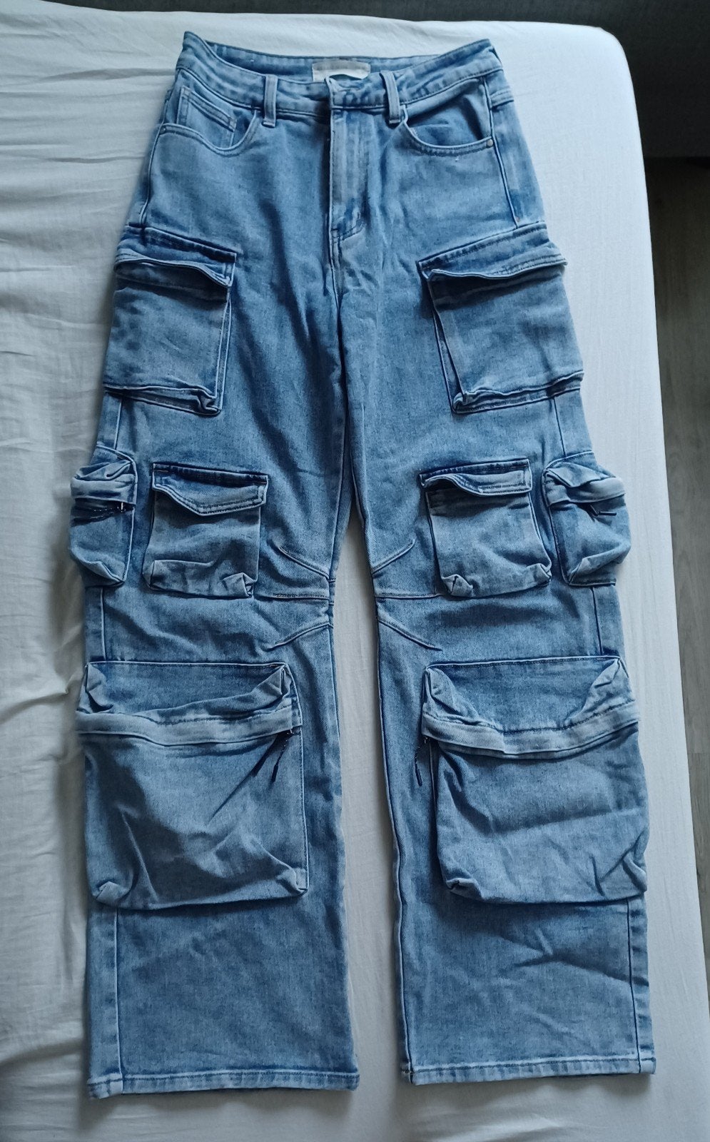 Hello Miss Paris Premium Cargo Jeans, Ophalen of Verzenden, Zo goed als nieuw, Blauw, W28 - W29 (confectie 36)