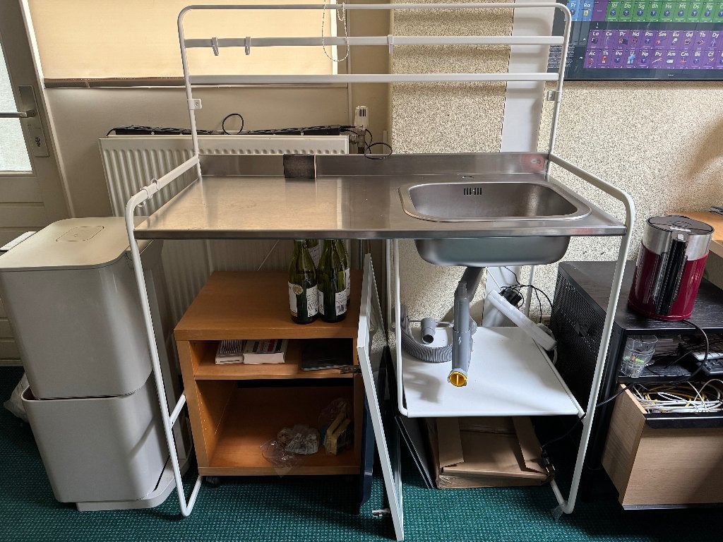 Ikea kitchenette met afvoer en spatscherm, Ophalen, Wit, Overige typen, Zo goed als nieuw