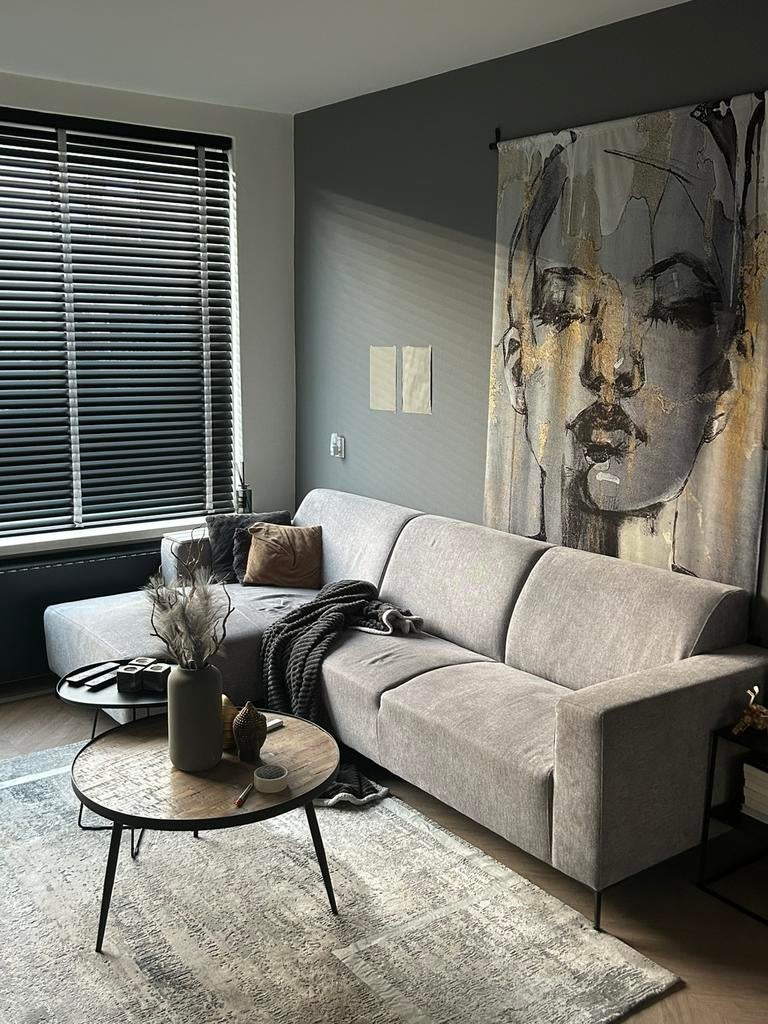 Wandkleed golden face, Ophalen, Industrieel, 130 cm, Met ophangsysteem