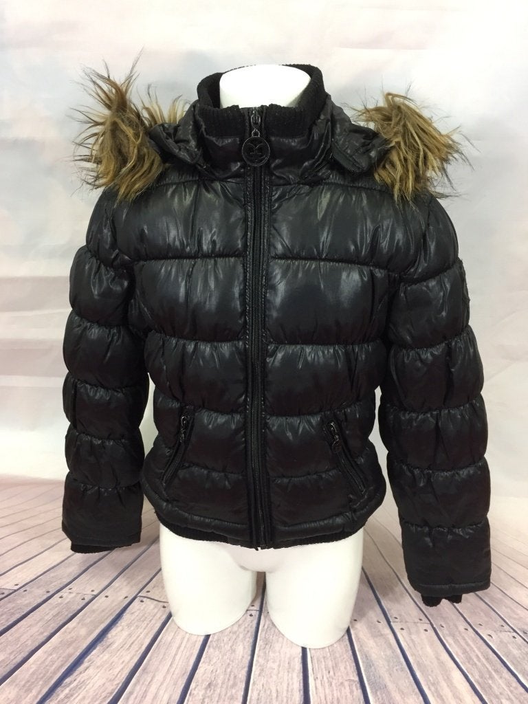 Coolcat winterjas met fake fur kraag 122/128 (2C1), Tweedehands verkoop, Tweedehands verkoop, Gebruikt, Ophalen of Verzenden
