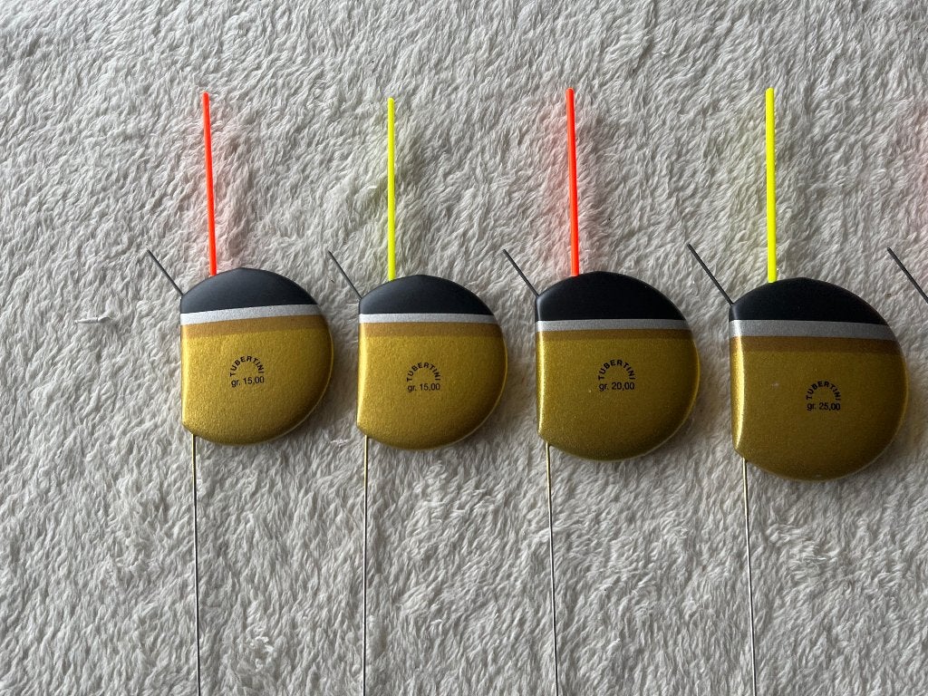 adv 71 / NIEUW serie 6 vlagdobbers TUBERTINI, Ophalen of Verzenden, Nieuw, Dobber of Lood