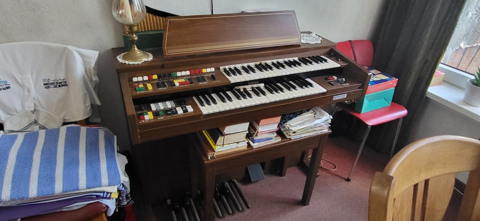 Yamaha Electronich Orgel met 2 klavieren en voetpedalen., Muziek en Instrumenten, Ophalen, Gebruikt, 2 klavieren, Orgel