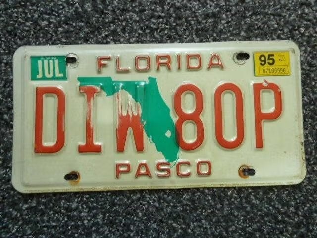 Kentekenplaat licenseplate Florida Pasco USA, Verzenden, Gebruikt, Auto's