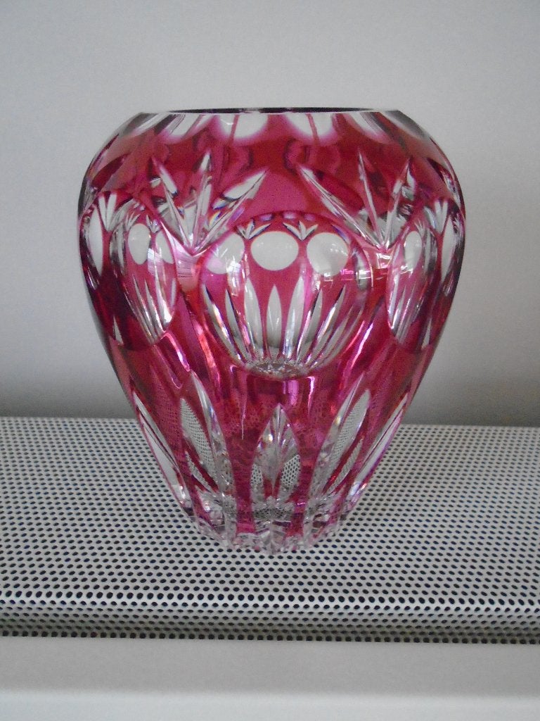 Vaas kristal 3 stuks rood., Antiek en Kunst, Antiek | Glas en Kristal, Ophalen of Verzenden