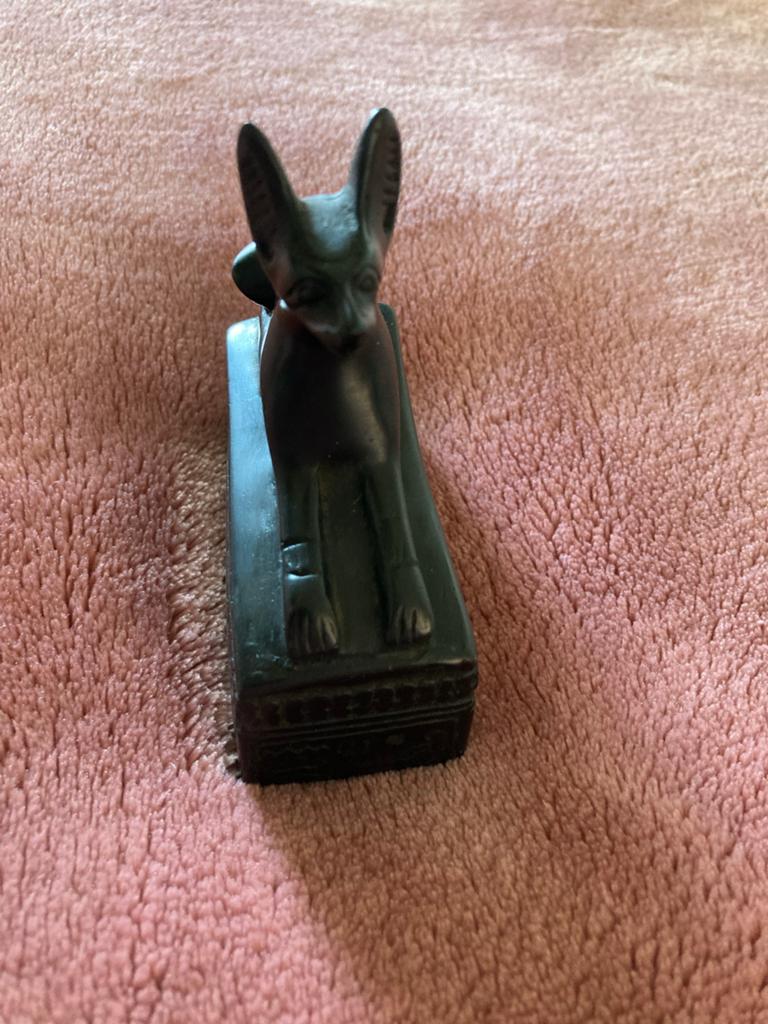 Egyptische Anubis beeld - Zwart - 11cm, Minder dan 20 cm, Ophalen of Verzenden, Zoogdier, Zwart