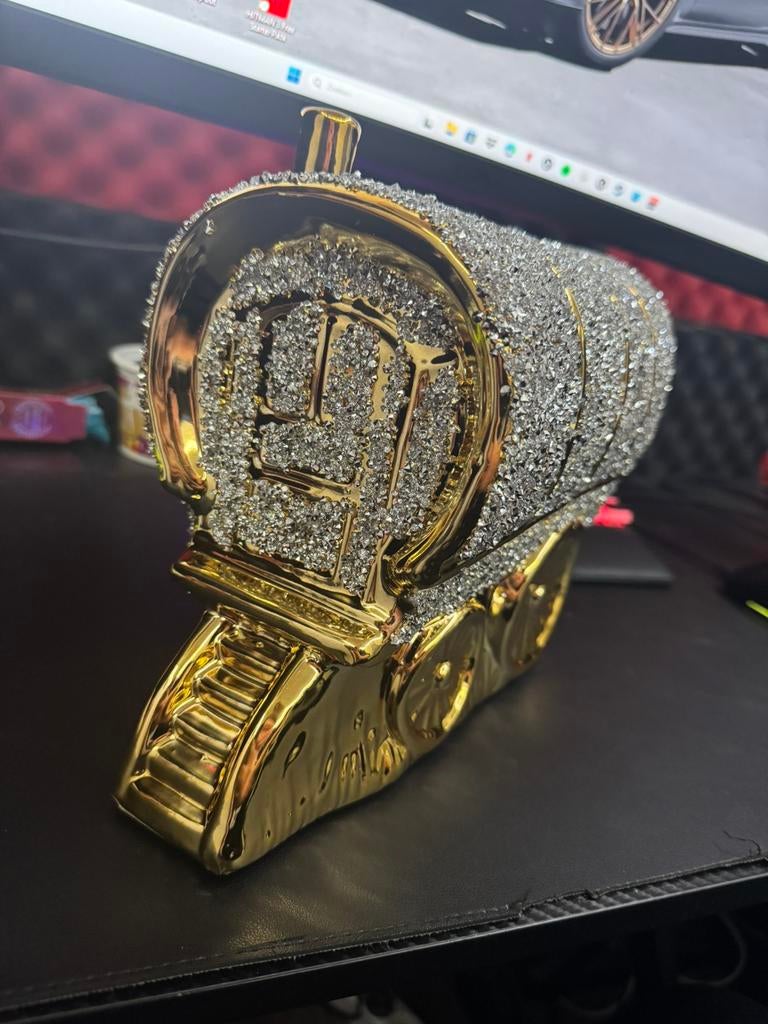 Gouden woonwagen decoratie met zilveren steentjes, Ophalen of Verzenden, Zo goed als nieuw