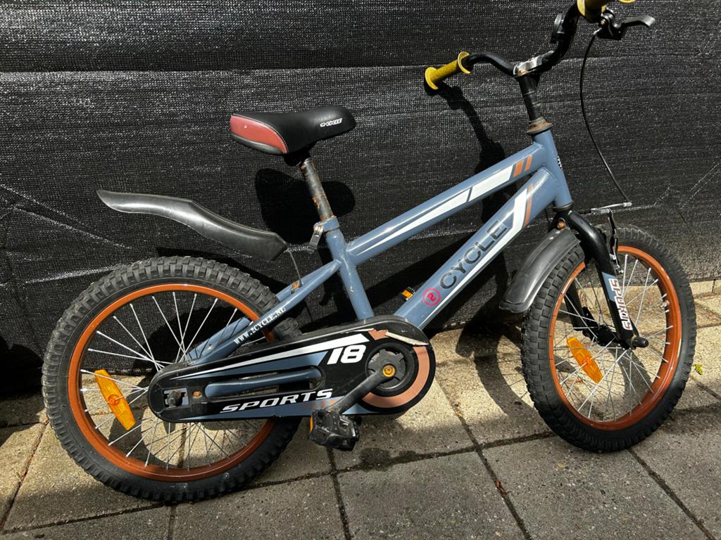 Kinderfiets 18 inch - Cycle Sports, Fietsen en Brommers, Fietsen | Kinderfietsjes, Ophalen, Gebruikt, Terugtraprem, 16 tot 20 inch