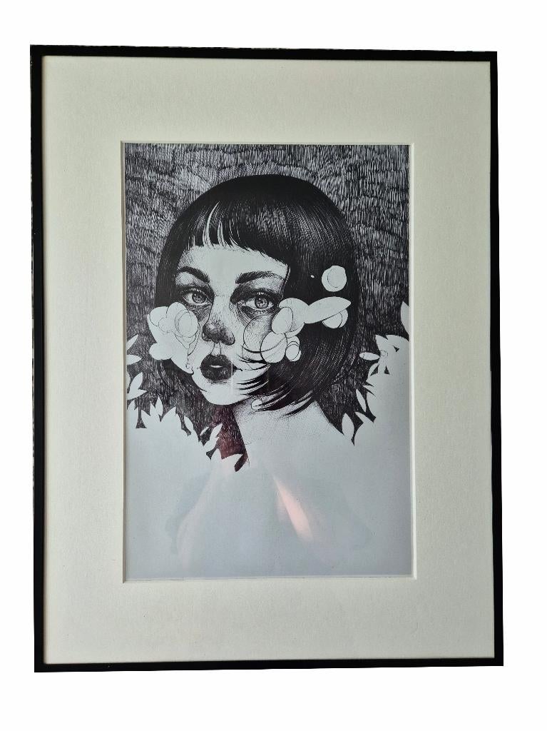 Prachtige print foto van Tsjechische Kunstenares in lijst, Ophalen, Minder dan 50 cm, Gebruikt, Oorspronkelijke maker