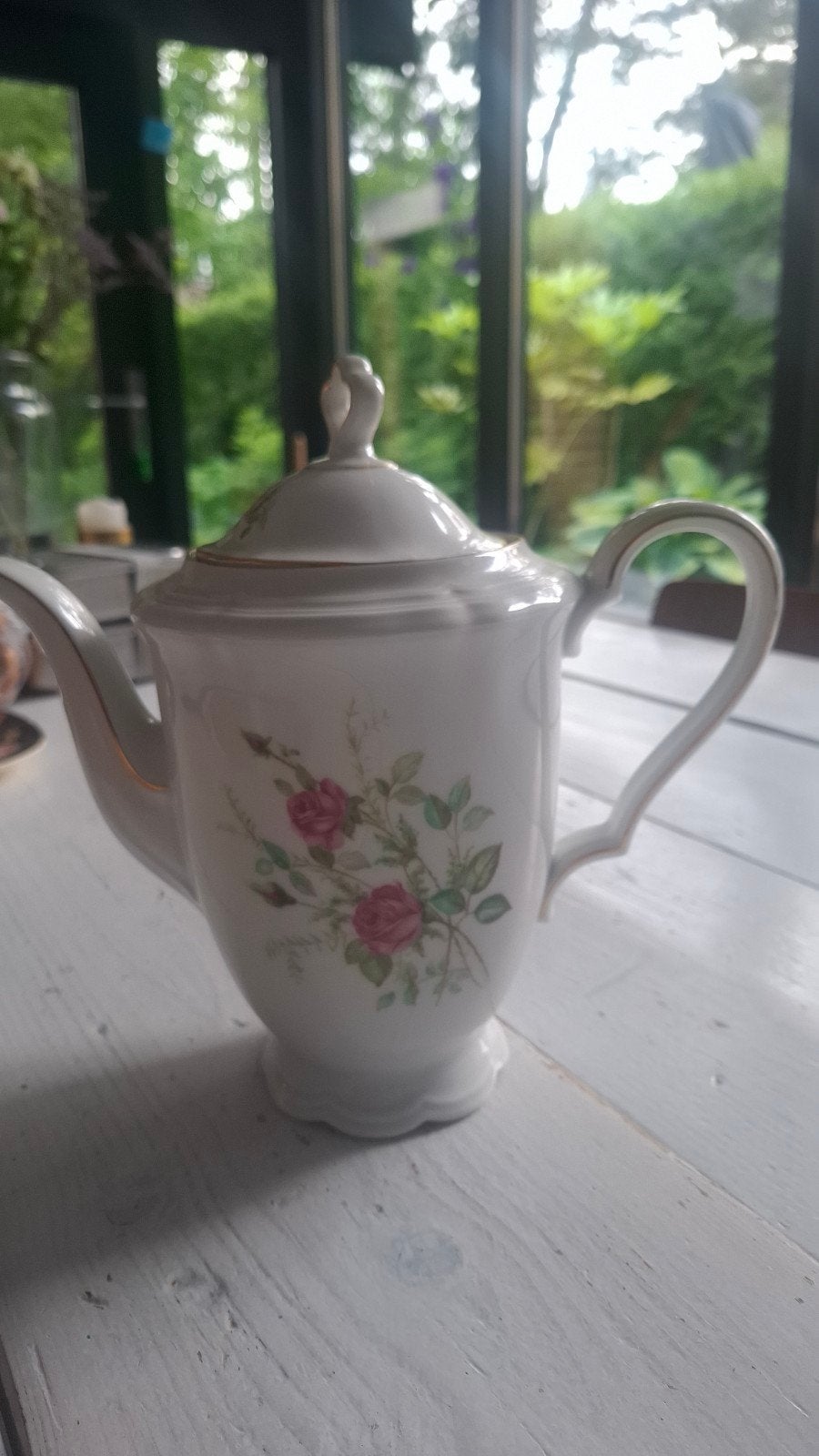 Maria Luise Bavaria Theepot Rozen Goud Vintage, Antiek en Kunst, Ophalen of Verzenden