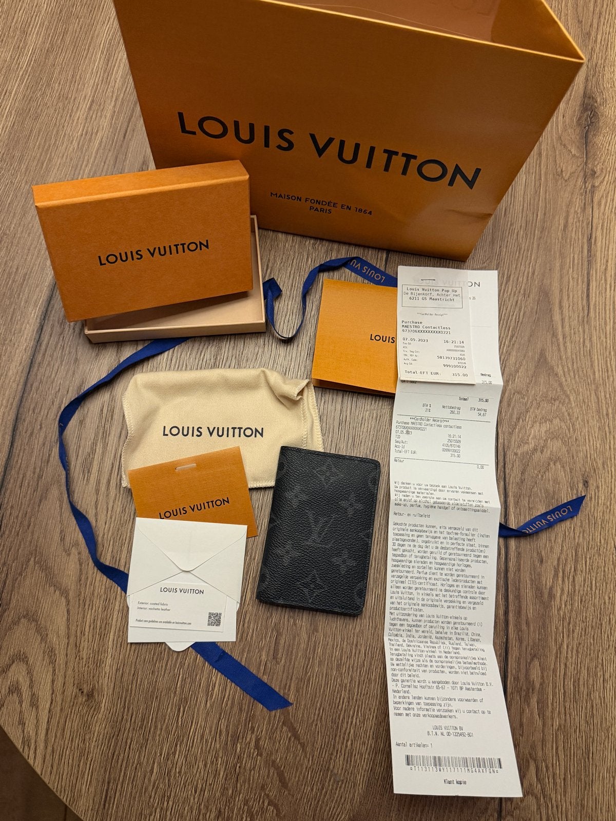 Louis Vuitton portomonnee Monogram Eclipse, Ophalen of Verzenden, Zo goed als nieuw, Zwart, Leer