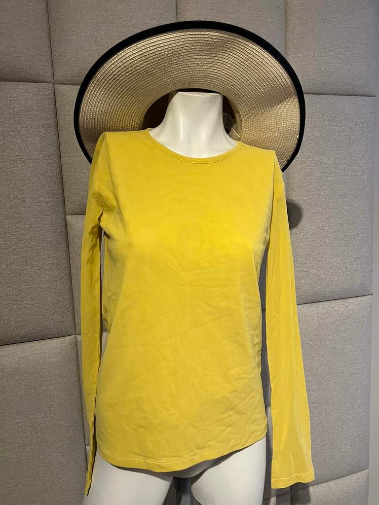 Sandro mooie top van travelstof/ maat xs, Kleding | Dames, Tops, Verzenden, Geel, Zo goed als nieuw, Lange mouw