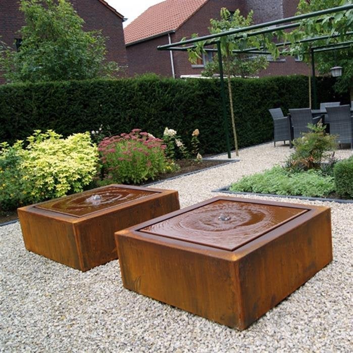 Cortenstaal Watertafel, fontein, waterornament, waterpartij, Tuin en Terras, Ophalen of Verzenden, Nieuw, Overige materialen, Fontein