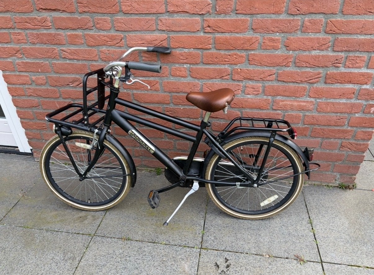 Popal 22 inch jongensfiets - Stoere zwarte transportfiets, Ophalen, Terugtraprem, 22 inch, Gebruikt