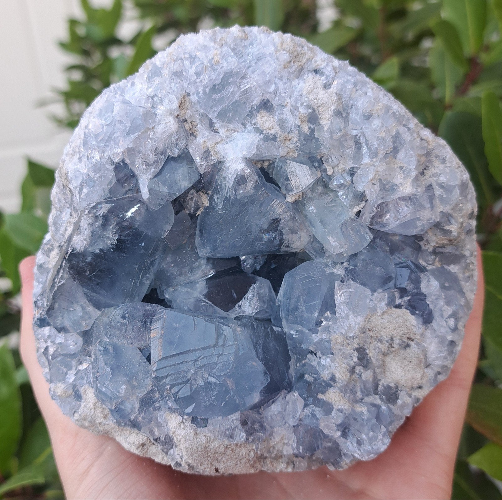 Celestien met grove Kristallen edelsteen mineraal edelstenen, Ophalen of Verzenden