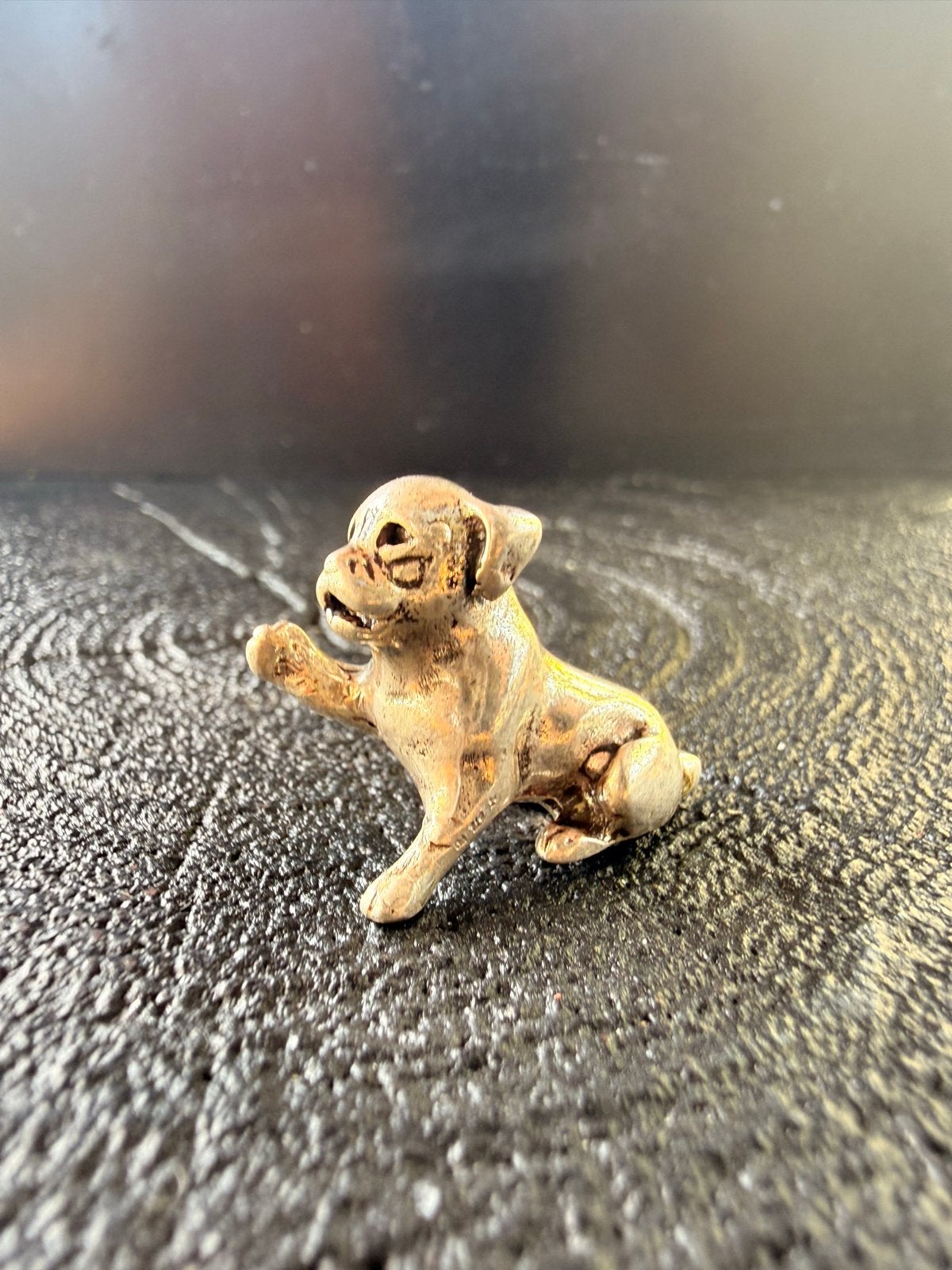 Zilveren miniatuur hondje, 800 zilver, gedetailleerd, Antiek en Kunst, Verzenden