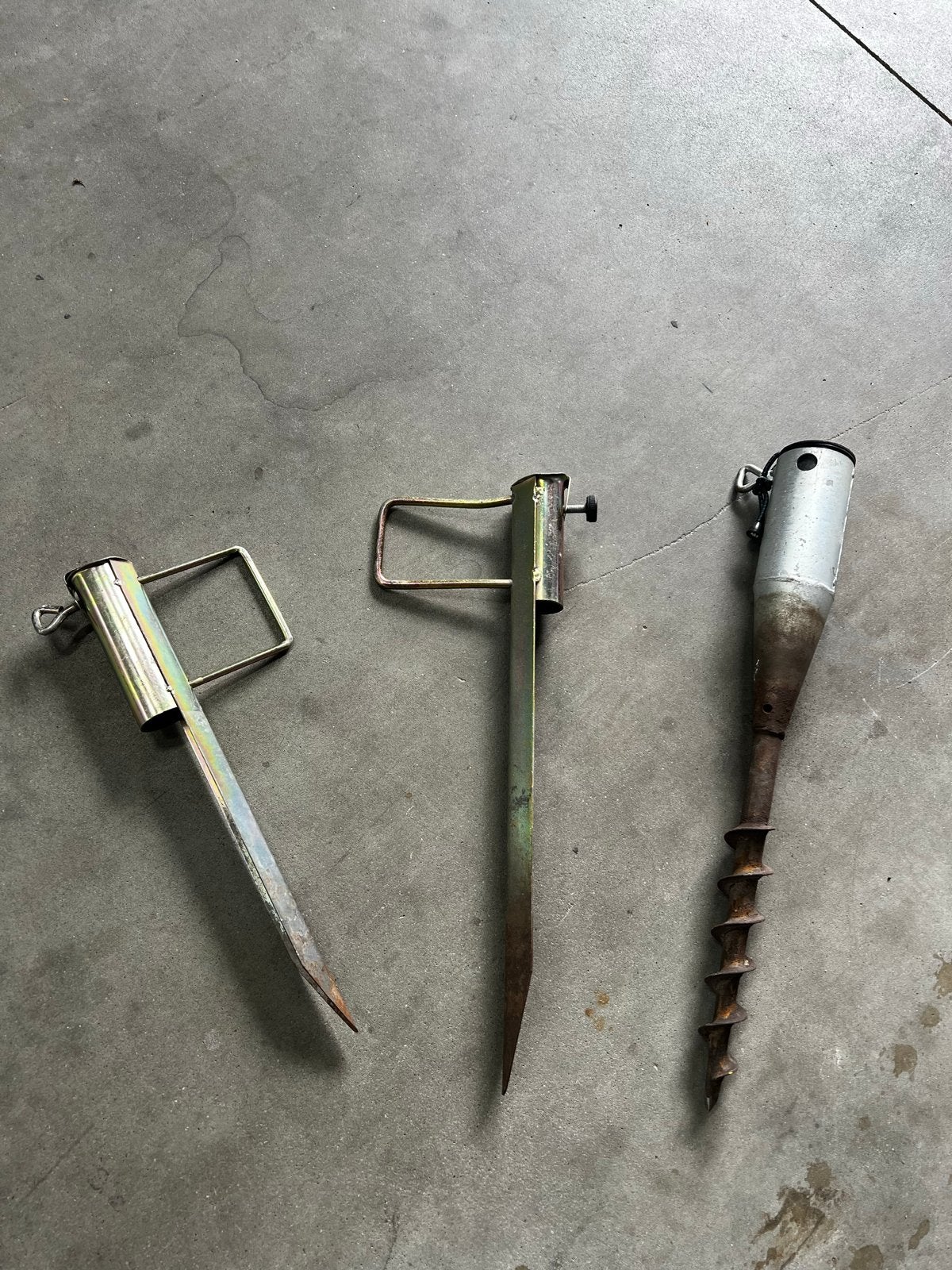 3x Metalen parasolvoet voor in de grond, Tuin en Terras, Ophalen of Verzenden, Gebruikt, Minder dan 1 meter, Parasolvoet