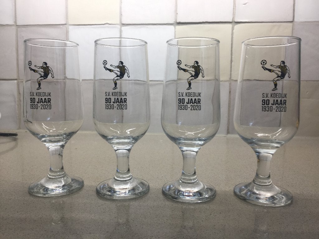 Bierglas-SV Koedijk 90 jaar -1930-2020( 4 st) Splinternieuw!, Ophalen of Verzenden, Nieuw, Bierglas