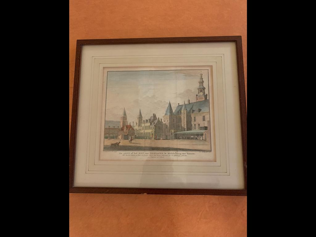 Prent van ‘De ABDY of het HOF van ZEELAND te MIDDELBURG.’, Antiek en Kunst, Ophalen of Verzenden