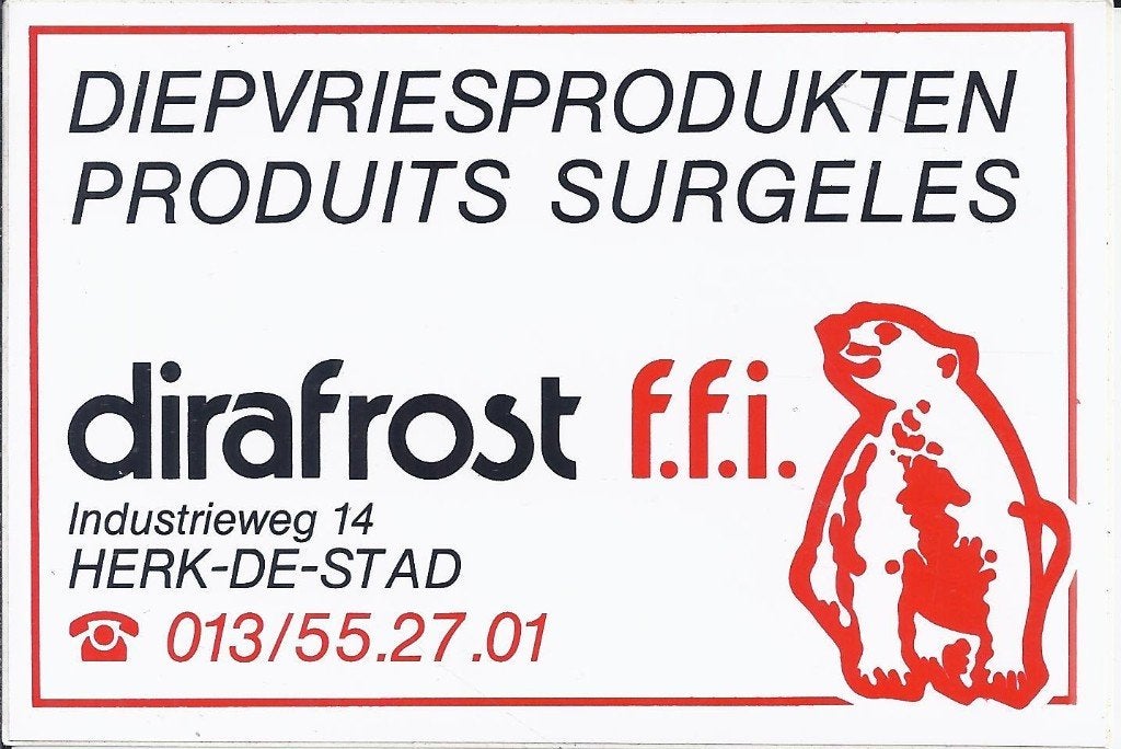So263 - sticker diepvriesproducten dirafrost - ffi, Ophalen of Verzenden, Zo goed als nieuw, Bedrijf of Vereniging