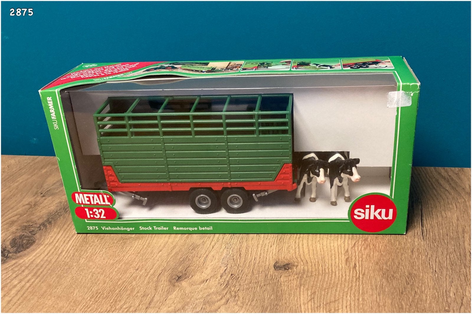 Siku 2875 - Veeaanhanger met 2 koeien 1:32, Ophalen, Gebruikt, Tractor of Landbouw, SIKU