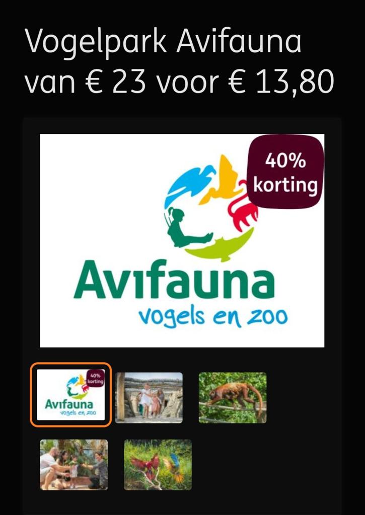 4x Korting Avifauna, Drie personen of meer, Kortingsbon