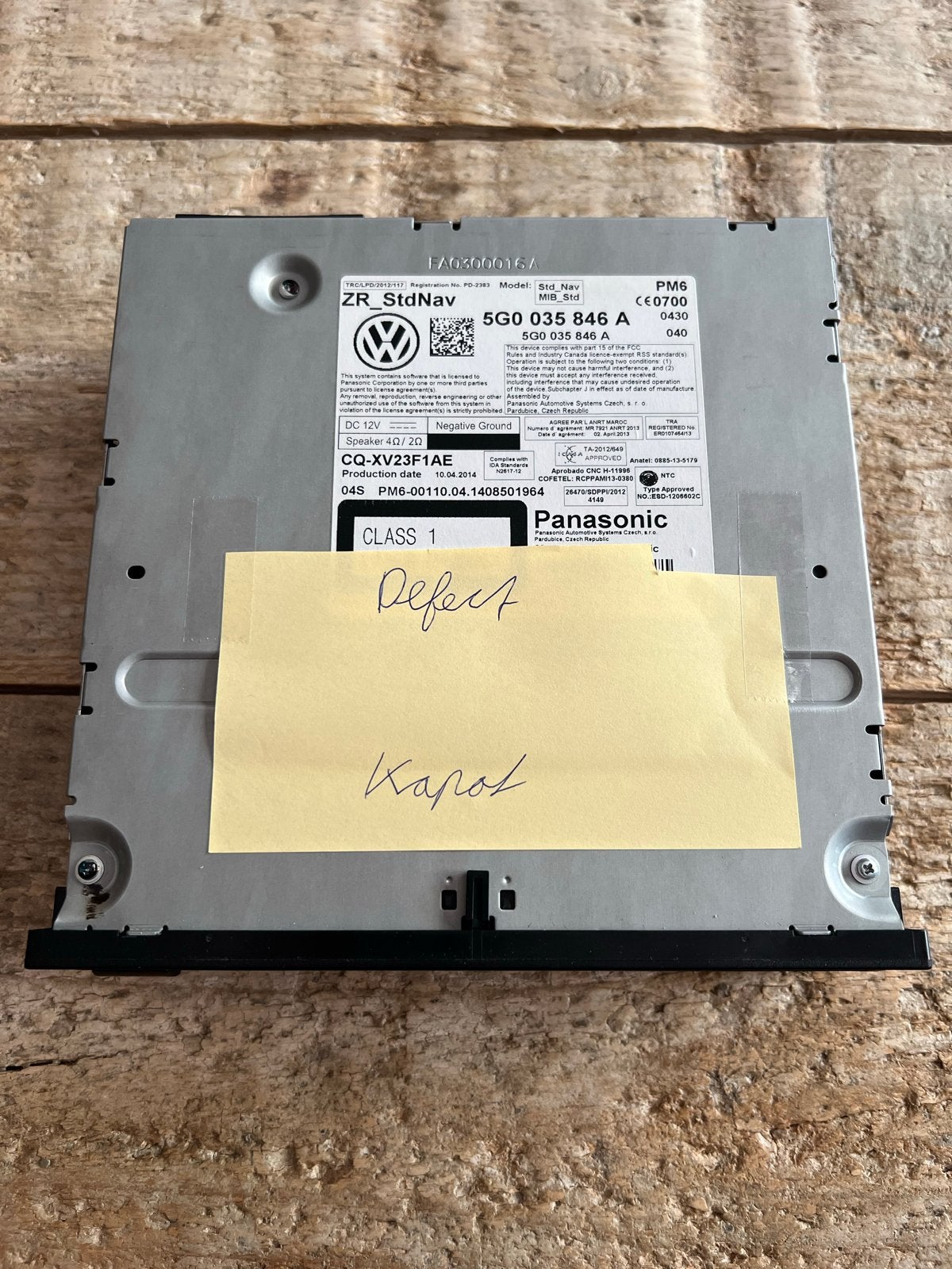 Golf 7 radio unit 5G0 035 846 A - Defect, Ophalen of Verzenden, Gebruikt