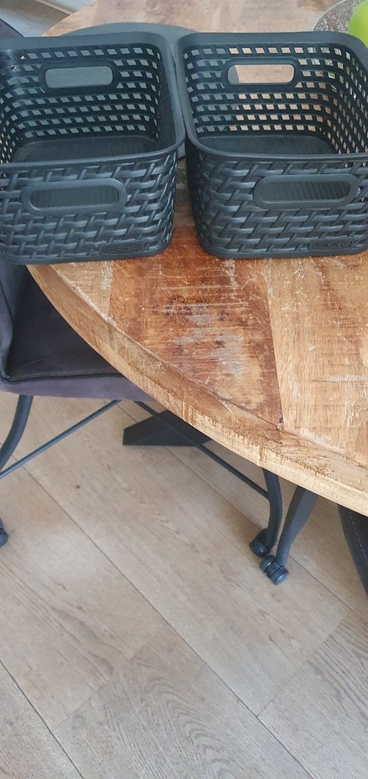 Curver opbergmandjes, zwart, 4L, 2 stuks, Ophalen, Kunststof, Gebruikt, Gevlochten