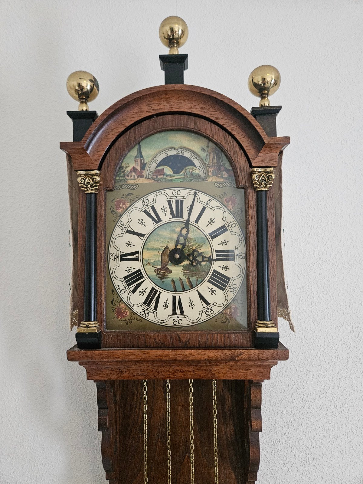 Antieke Friese Staartklok - Prachtig Houten Design, Ophalen of Verzenden