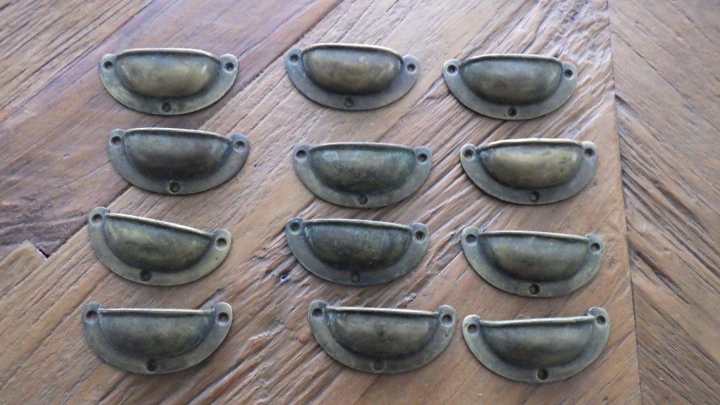 mooie retro bronzen schelpvormige meubelgrepen, Ophalen of Verzenden, Overige typen