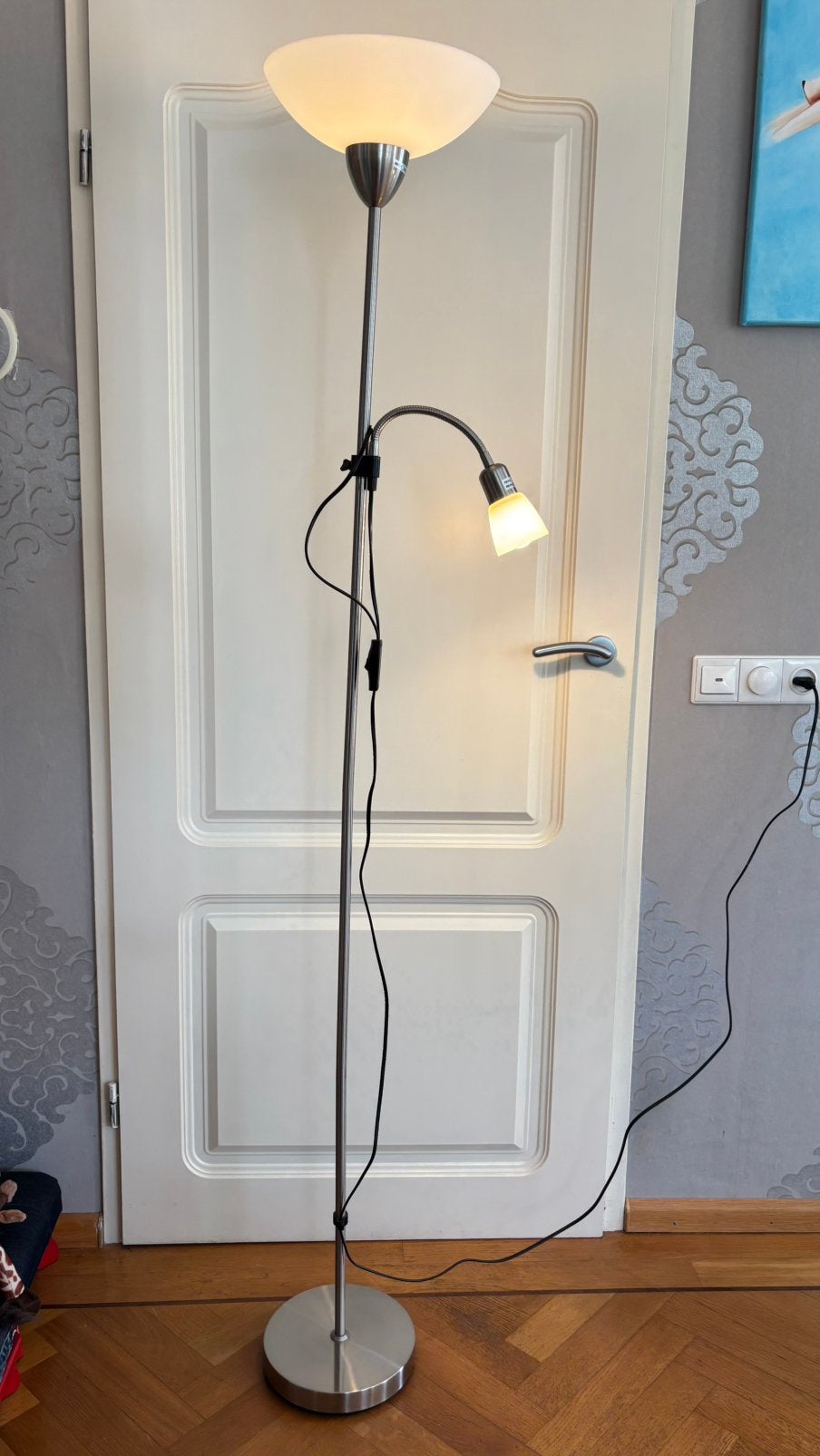 Staanlamp met een leeslampje, Ophalen, Zo goed als nieuw, Minder dan 100 cm