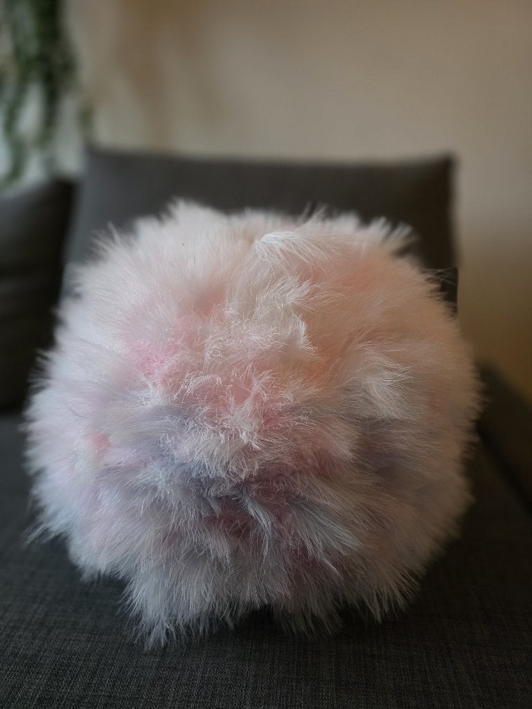 Prachtige pluizige veren lampenkap, 30 cm, pastelkleuren, Hanglamp, Meerkleurig, Rond, Ophalen of Verzenden