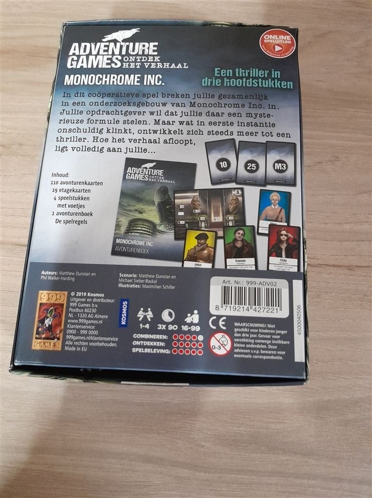 Adventure games - monochrome inc - 999 games - s4059, Verzenden, Zo goed als nieuw