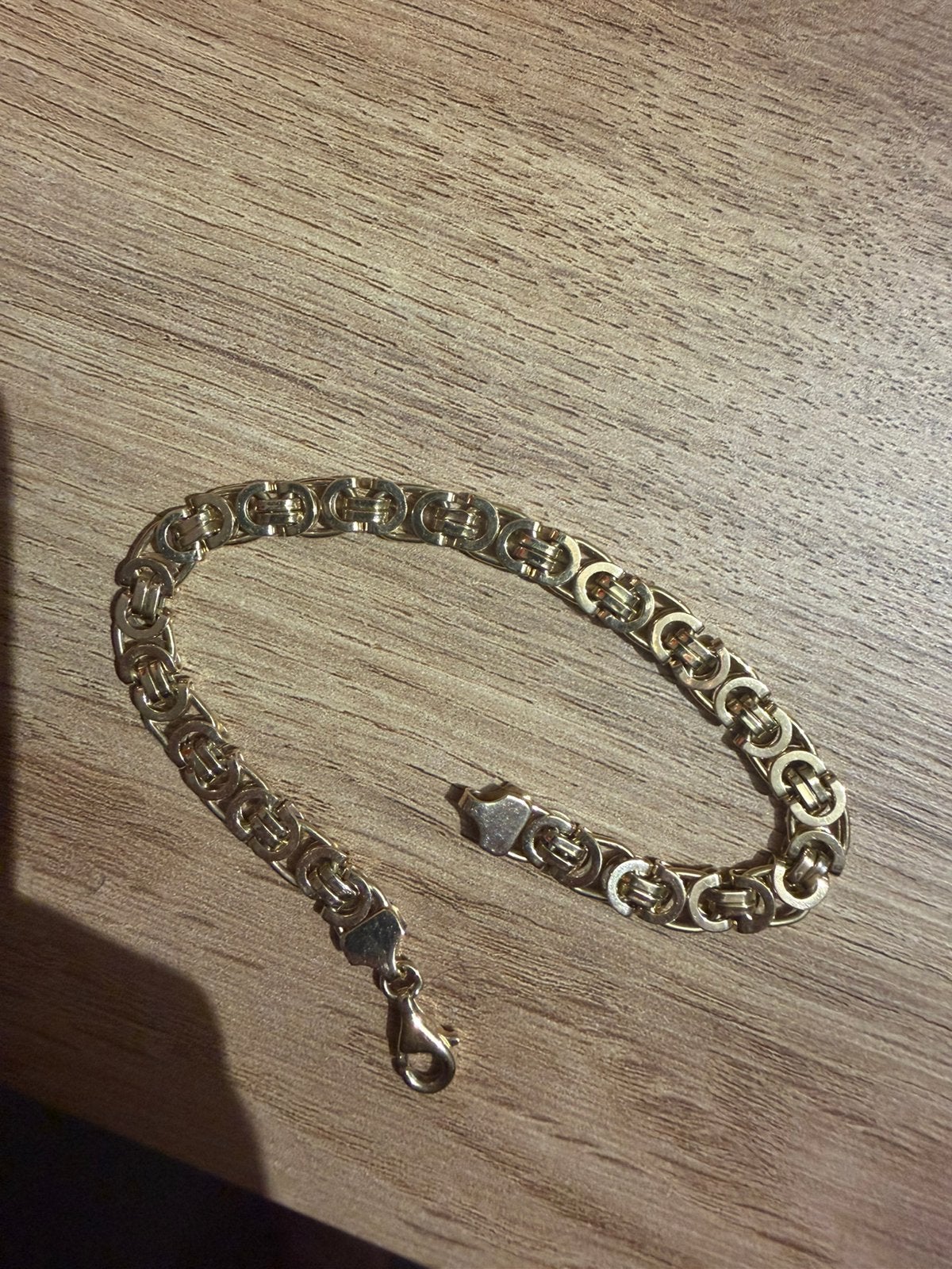 Platte koningsarmband 14karaat (585) italy, Sieraden, Tassen en Uiterlijk, Ophalen, Zo goed als nieuw, Goud, Goud