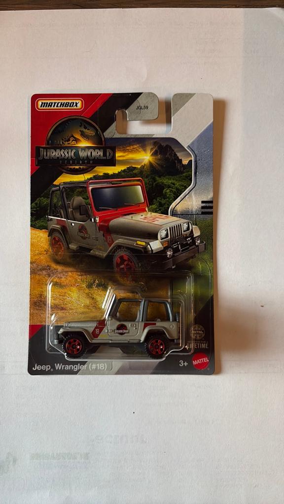 Matchbox Jurassic World Jeep Wrangler #18 Nieuw in verpakkin, Auto, Nieuw, Ophalen of Verzenden, Mattel