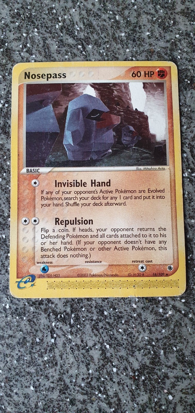 Nosepass 18/109 EX Ruby & Sapphire Pokémon  E Kaart, Ophalen of Verzenden, Gebruikt, Losse kaart