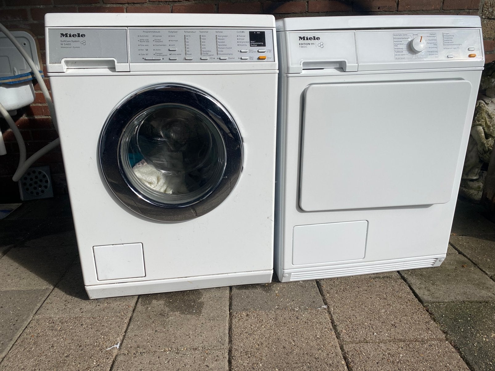 Miele wasmachine& miele condensdroger, Ophalen, Gebruikt, Energieklasse A of zuiniger, Voorlader