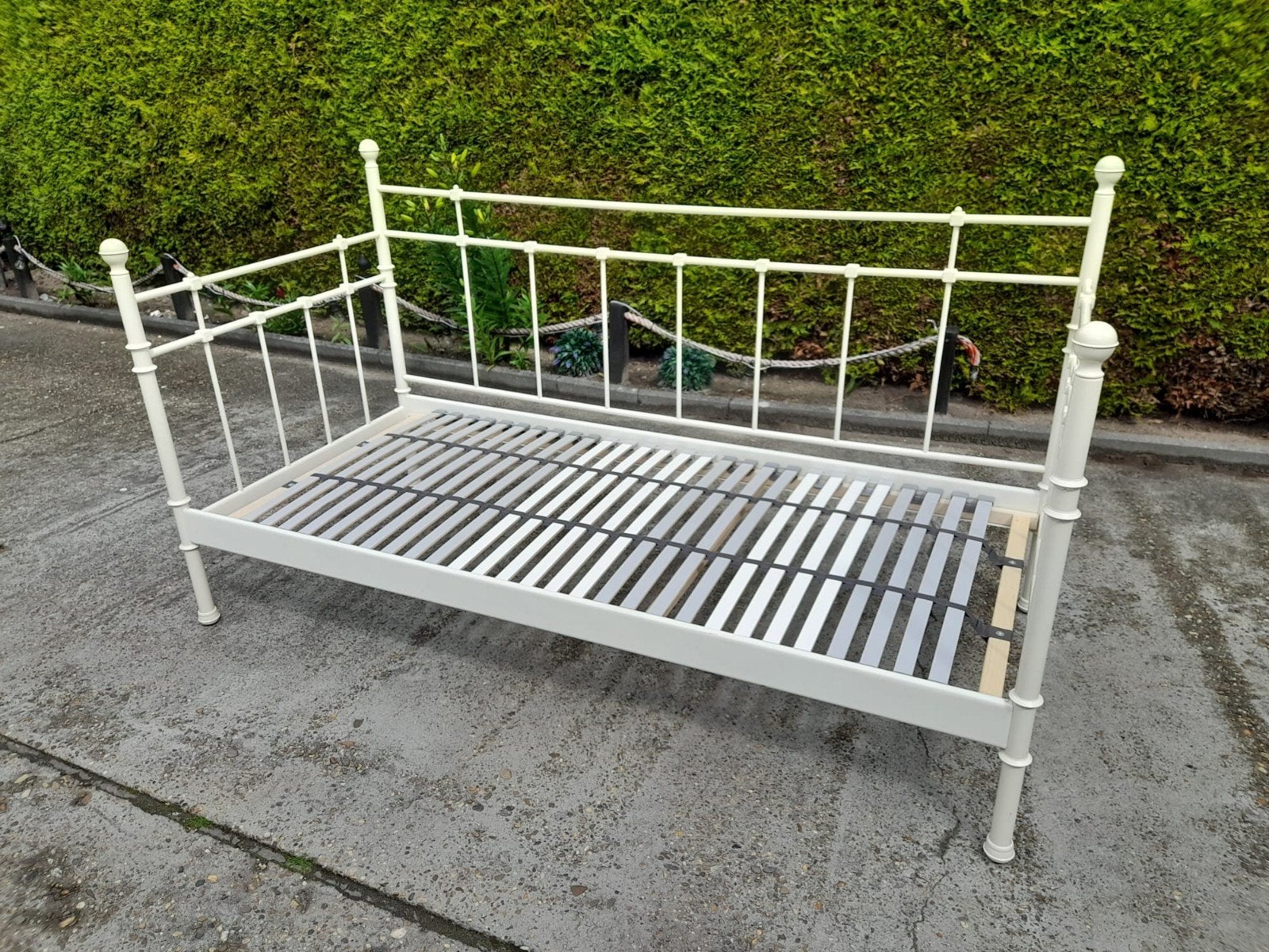 1pers bed, Ophalen, 90 cm, Eenpersoons, Wit