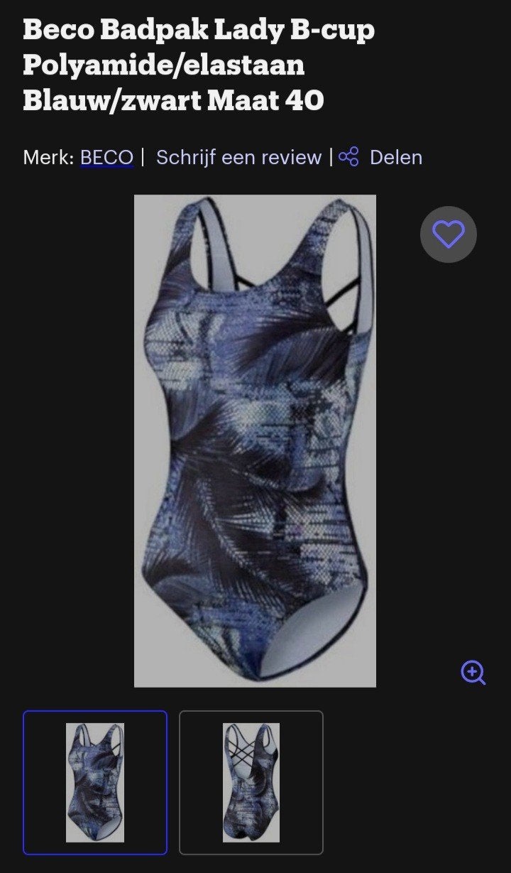 Badpak, maat 40, NIEUW, BECO, Blauw, Badpak, Ophalen of Verzenden, Nieuw