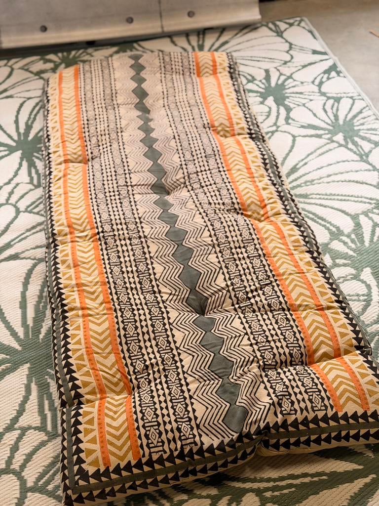2 Lounge Yoga Matrassen Tuinkussen Bohemian Print Oprolbaar, Ophalen, Gebruikt, Rechthoekig