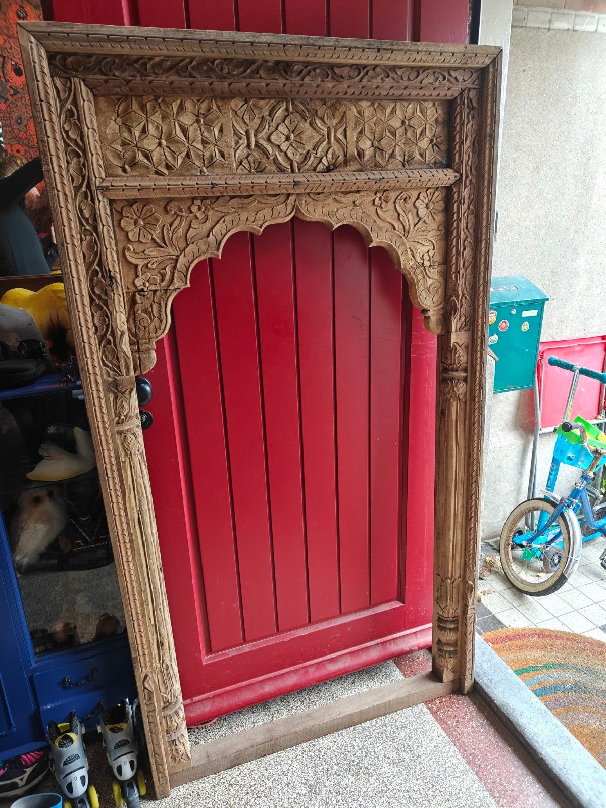 XXL Antieke Indiase Poort / Spiegelkozijn – handgesneden, Ophalen, Rechthoekig, 100 tot 150 cm, 150 tot 200 cm