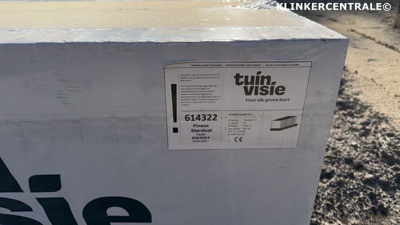 40m2 terrastegels 60x60x4cm met facet finess stardust zwart., Tuin en Terras, Tegels en Klinkers, Verzenden, Enter@tuinvisie.nl