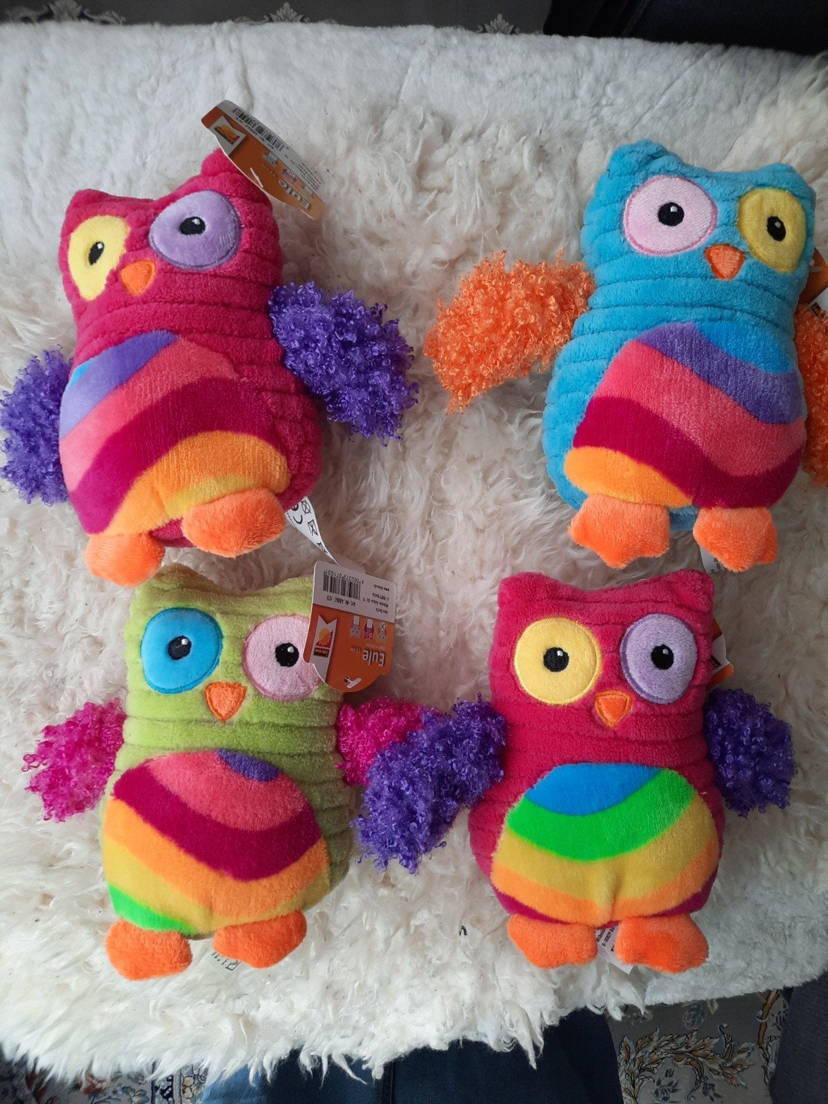 Leuke kleurrijke uilen knuffels - 4 stuks, Ophalen, Overige merken, Overige karakters, Overige typen