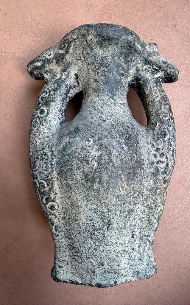 Fraaie Afrikaanse siervaas met twee giraffen, Handgemaakt, Steen/keramiek, Afrika, Ophalen of Verzenden