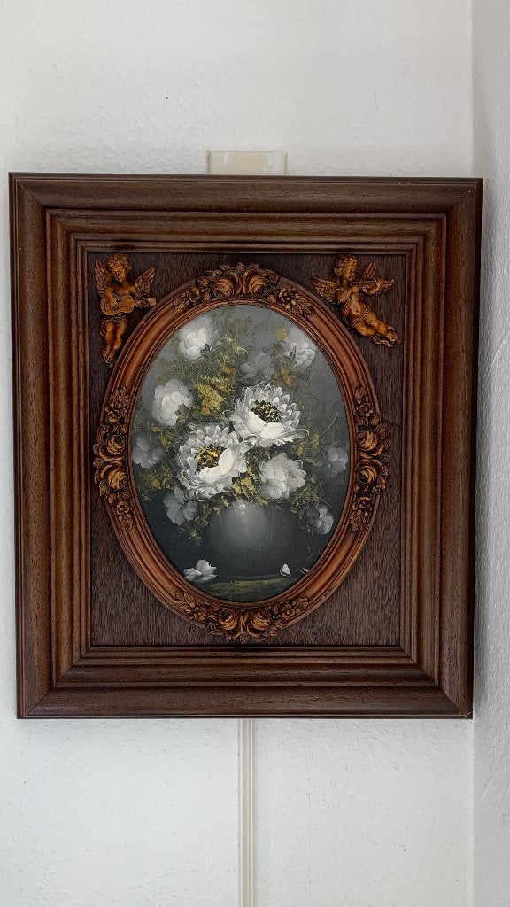 Prachtig Vintage Schilderij in Barok Lijst (57x67 cm), Acrylverf, Bijzondere lijst, Vintage, Ophalen