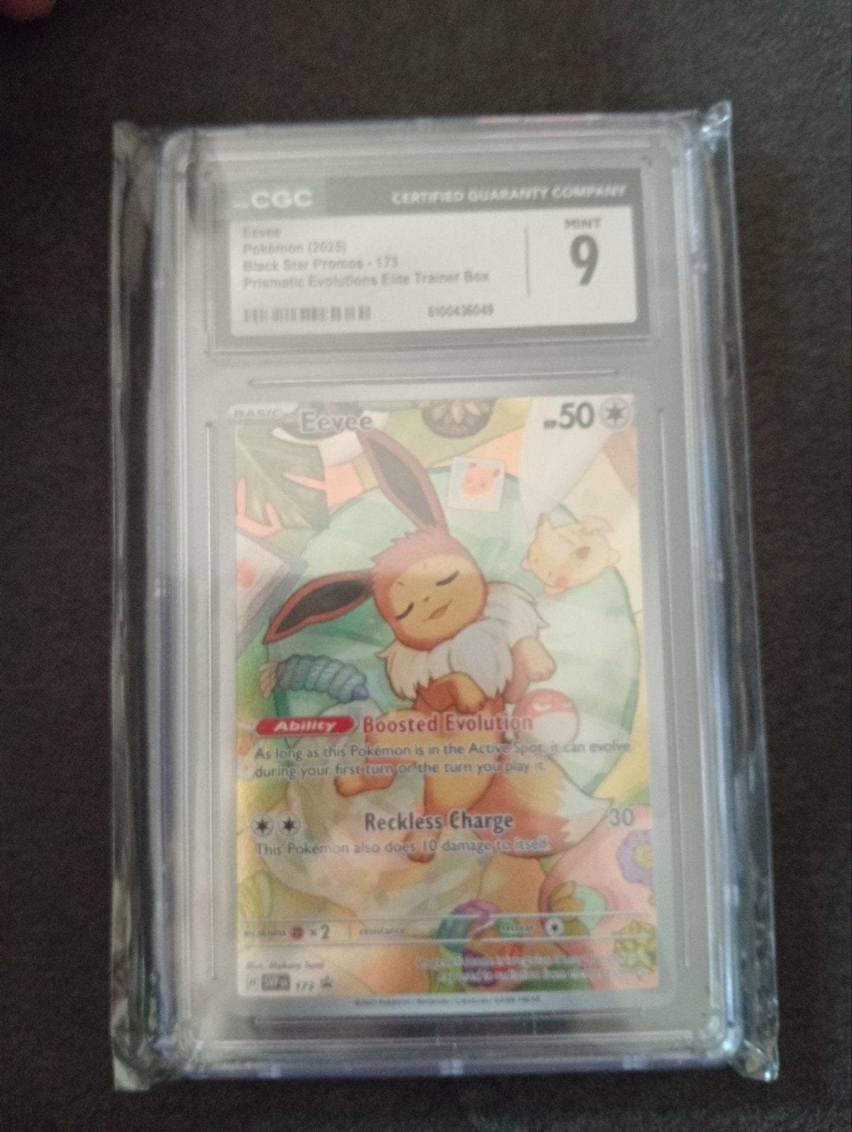 pokemon Engelse Eevee Promo SV P 178 Prismatic ETB CGC 9, Ophalen of Verzenden, Zo goed als nieuw, Losse kaart, Foil