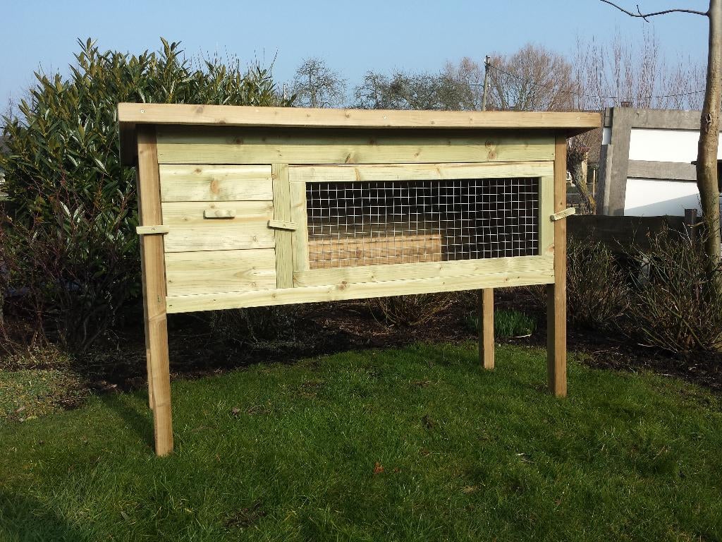 Konijnenhok Ermelo | Duurzame materialen, 110 cm of meer, Nieuw, Ophalen of Verzenden, 90 cm of meer