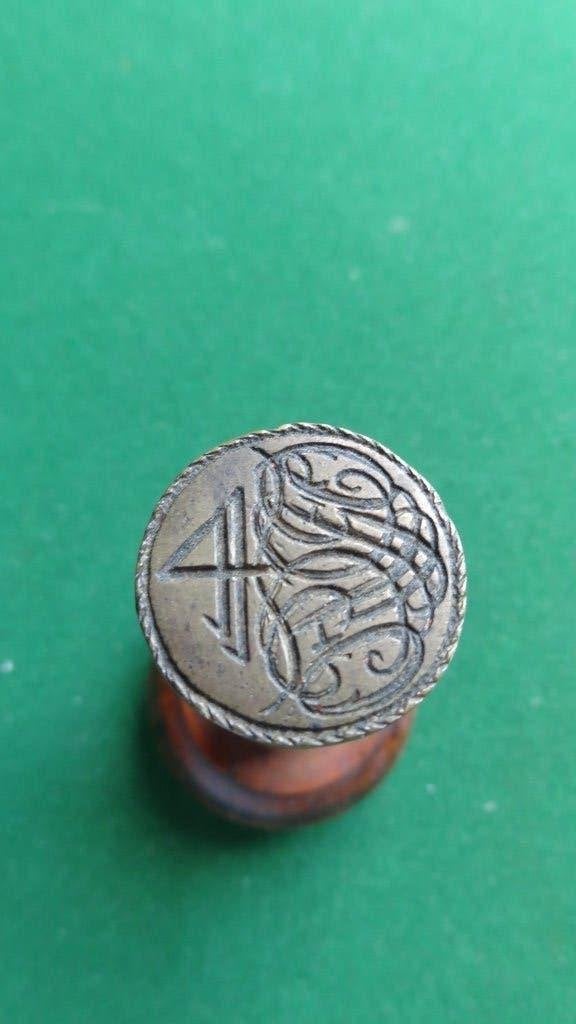 18e eeuws lakzegel Initialen en Huismerk Top!, Ophalen of Verzenden, Koper